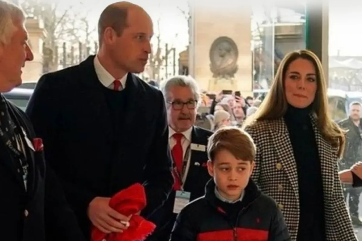 كيت ميدلتون والأمير ويليام مع ابنهما الأمير جورج في استاد تويكنهام- الصورة من حساب Europe Royals على إنستغرام