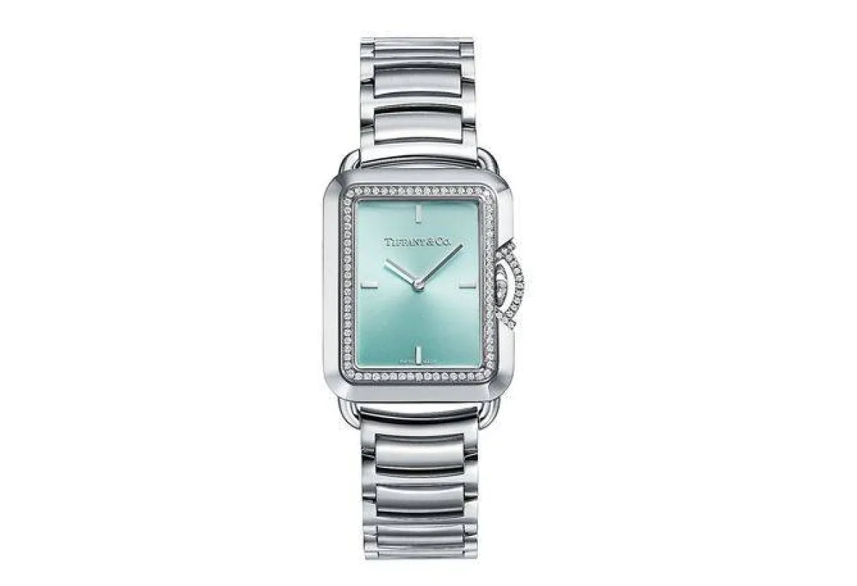 ساعة يد مستطيلة من تيفاني آند كو CO & Tiffany