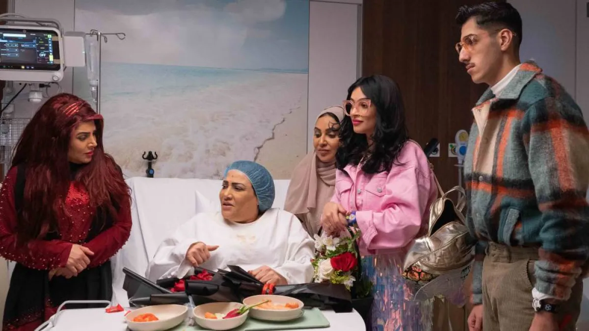 طلال باسم، شوق الهادي، في الشرقاوي، بدرية طلبة، وغدير السبتي في أمينة حاف 2- الصورة من المسؤول الإعلامي لمجموعة الـmbc