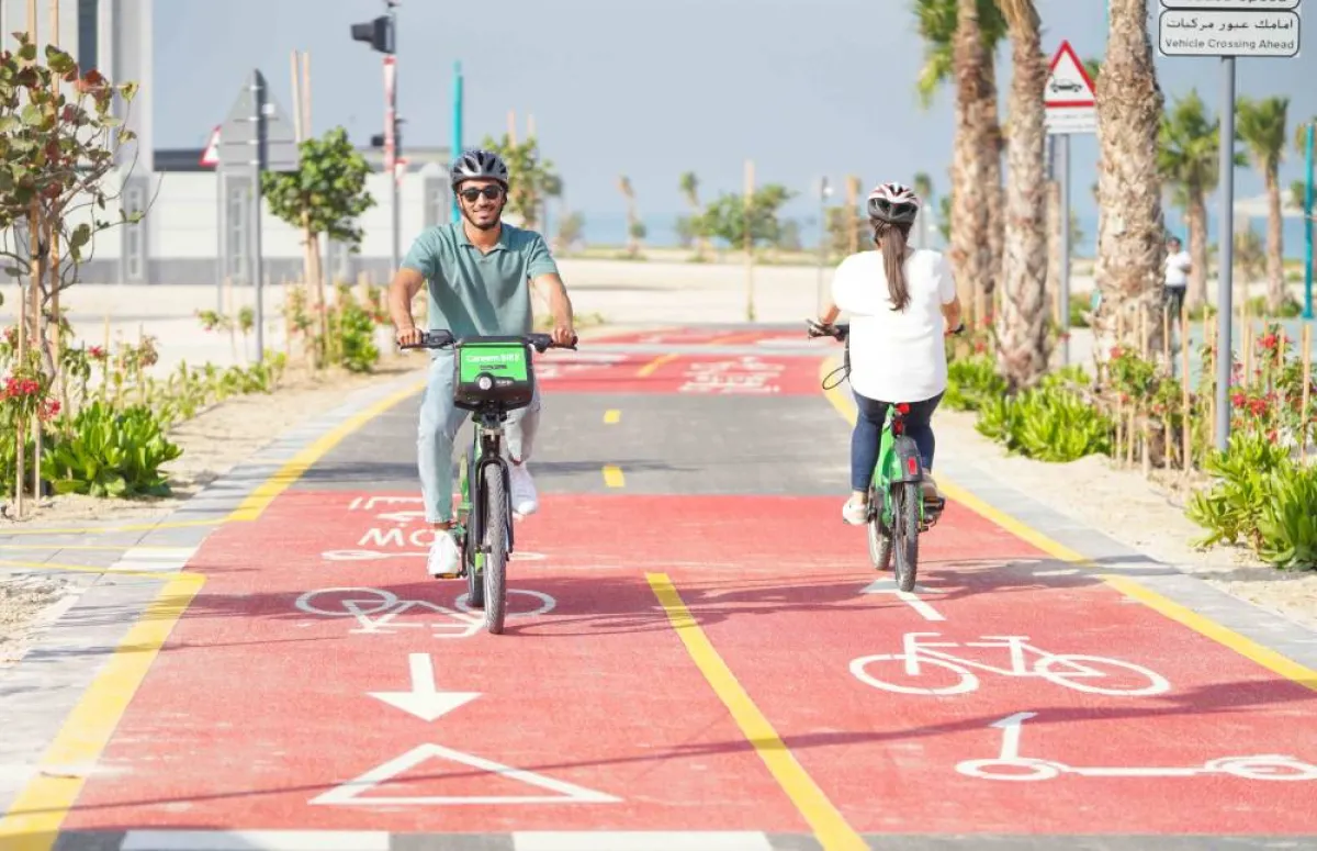 إطلاق المرحلة الثانية من خدمة تأجير الدراجات الهوائية. الصورة من الحساب الرسمي لهيئة الطرق والمواصلات على تويتر