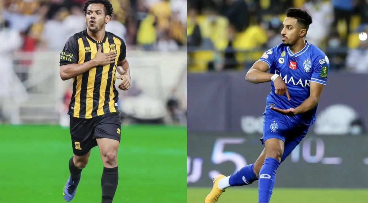 صورة لاعب الهلال ولاعب الاتحاد