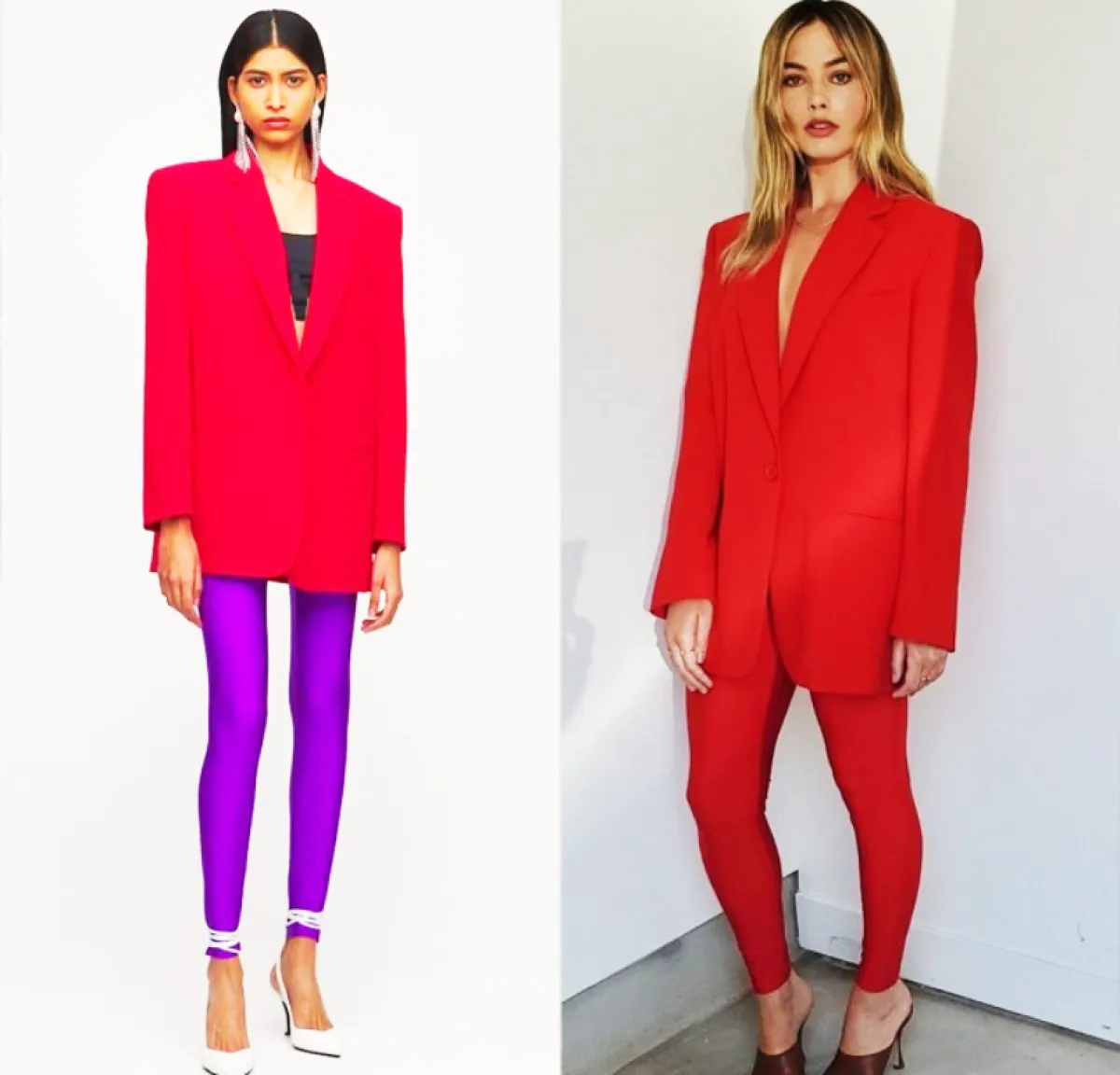 مارغو روبي ترتدي بدلة حمراء 