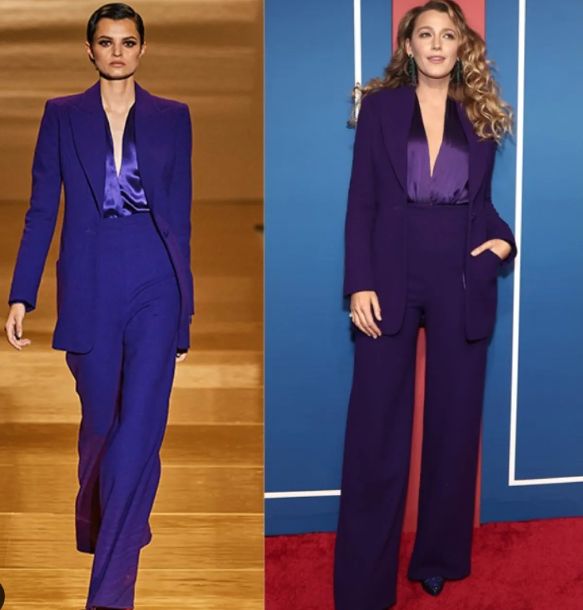 بلايك لايفلي ترتدي بدلة بنفسجية