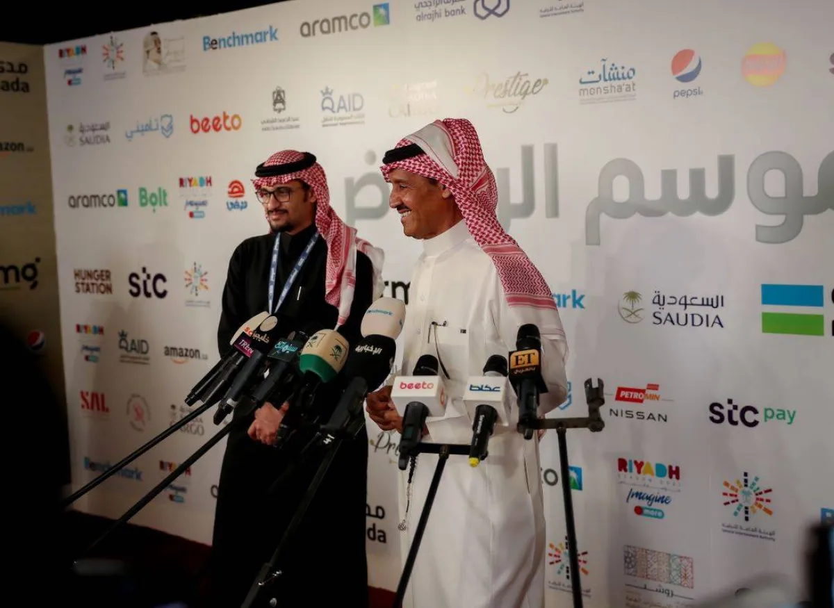 محمد زكي حسنين وخالد عبدالرحمن في المؤتمر الصحفي لليلة مخاوي الليل - الصورة من المركز الإعلامي لبنش مارك