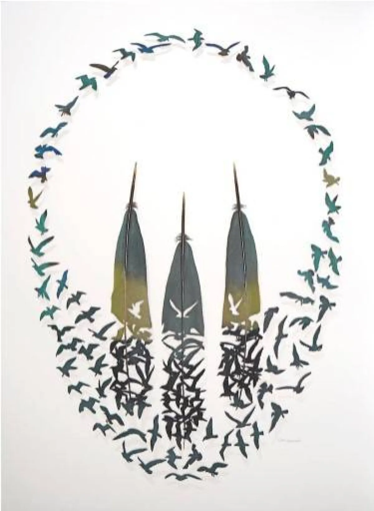 لوحات من ريش الطيور