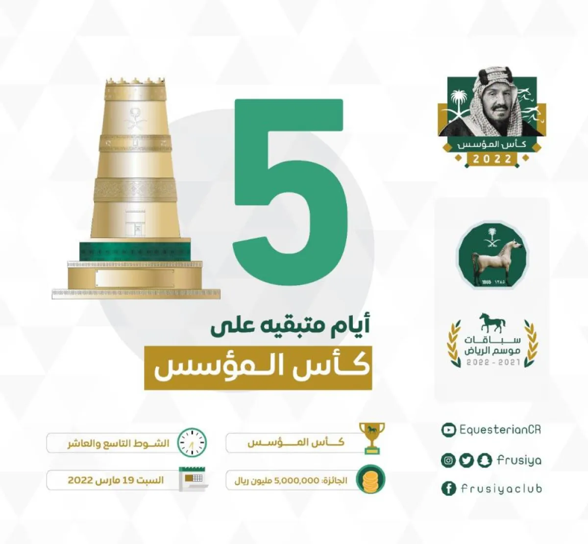 انطلاق كأس المؤسس السبت المقبل - الصورة من حساب نادي سباقات الخيل