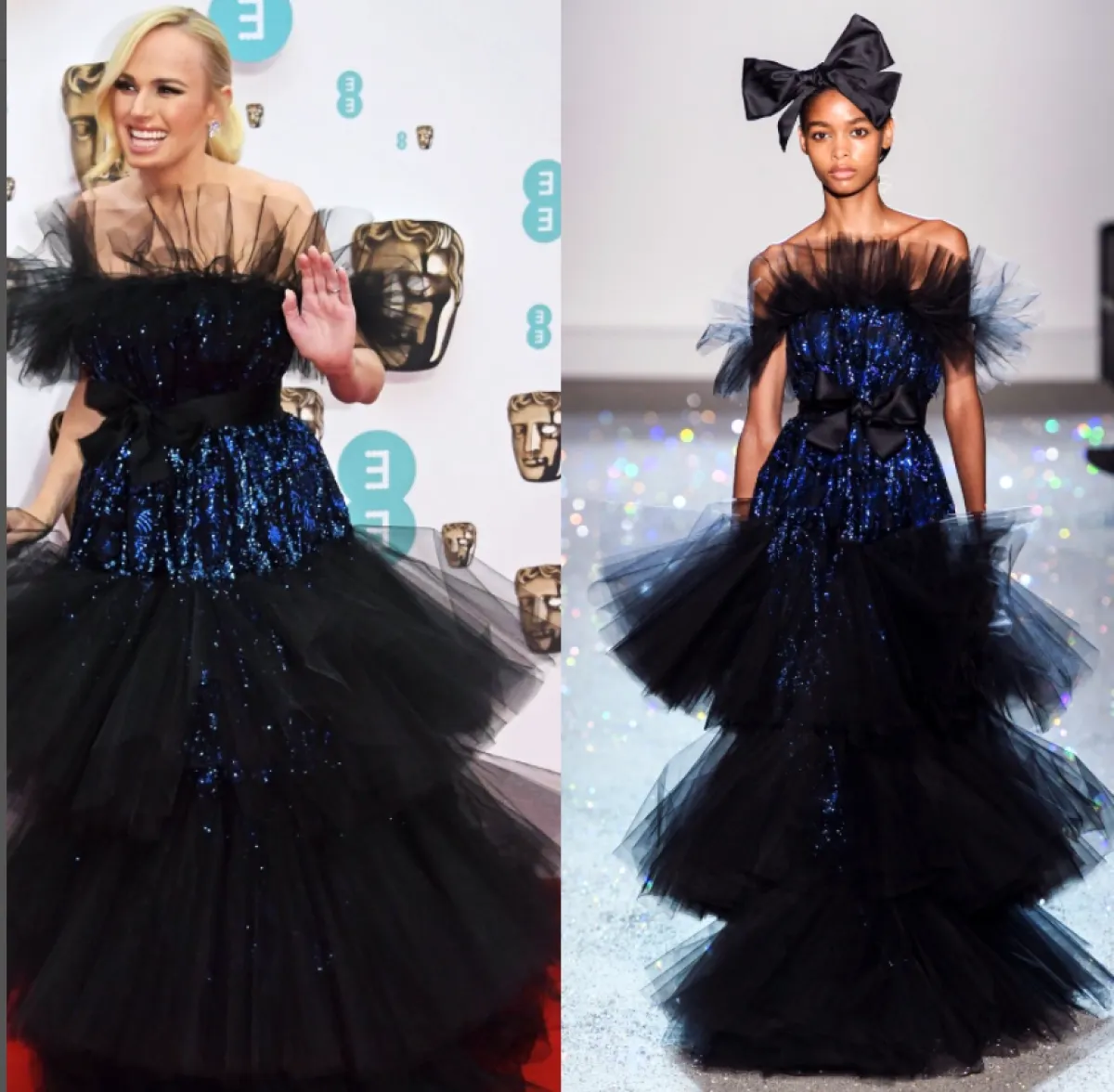 ريبيل ويلسون ترتدي فستاناً من التول الأسود