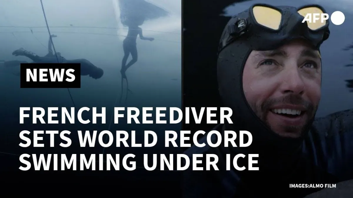 فرنسي يسجل رقما قياسيا في السباحة تحت الجليد
