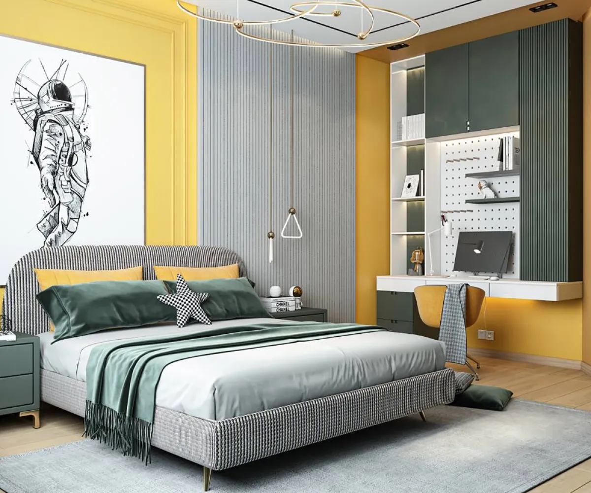 الأصفر هو الأكثر استخداماً في التصاميم الحديثة الخاصّة بغرفة نوم الطفل