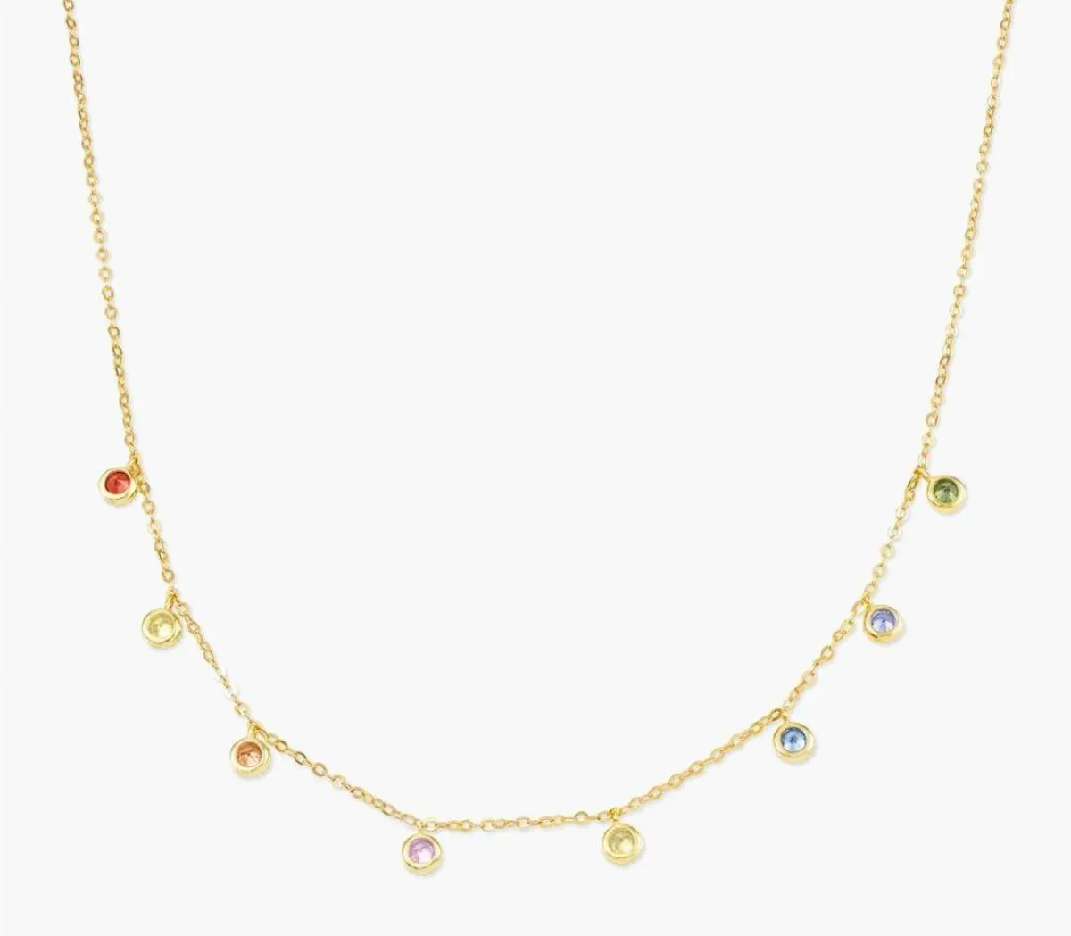 قلادة ذهبية قوس قزح من Oak & Luna  