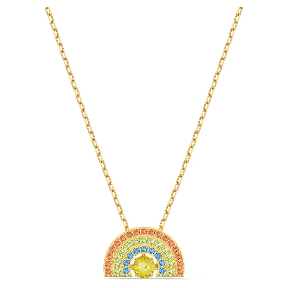 قلادة ذهبية قوس قزح من سواروفسكي Swarovski  