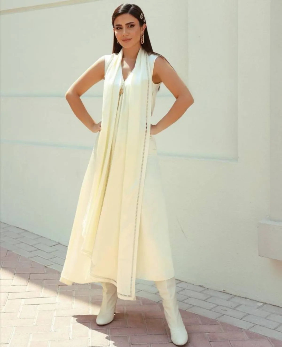 إطلالات باللون الأبيض من ديما الأسدي