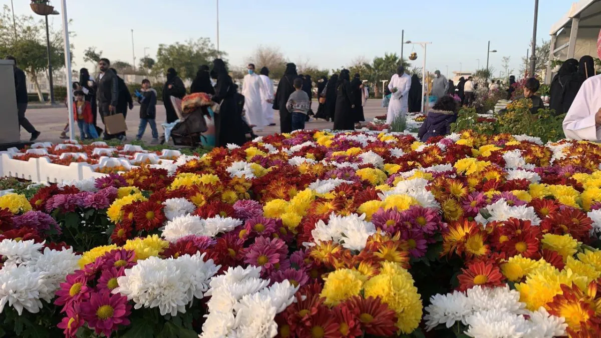 انطلاق معرض الزهور في مدينة الجبيل الصناعية - الصورة من حساب الهيئة الملكية بالجبيل على تويتر