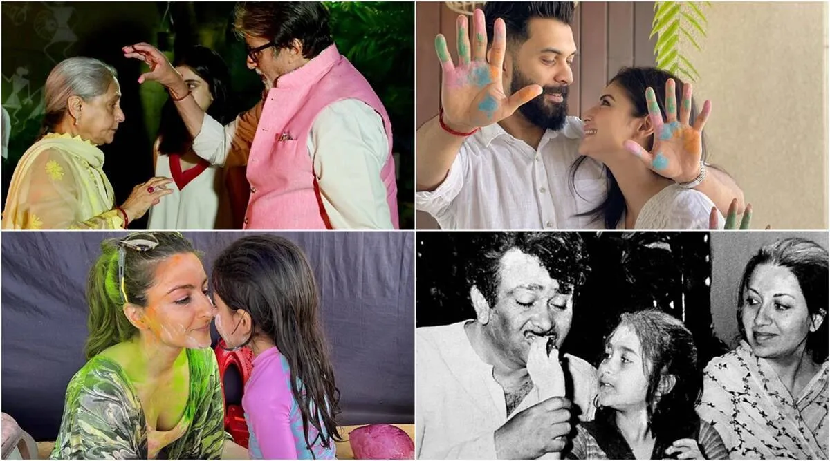 احتفالات نجوم بوليوود بالهولي- الصورة من موقع Indian Express