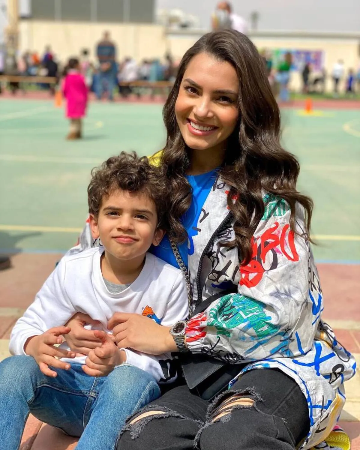 كارمن سليمان وابنها - الصورة من حسابها على انستغرام