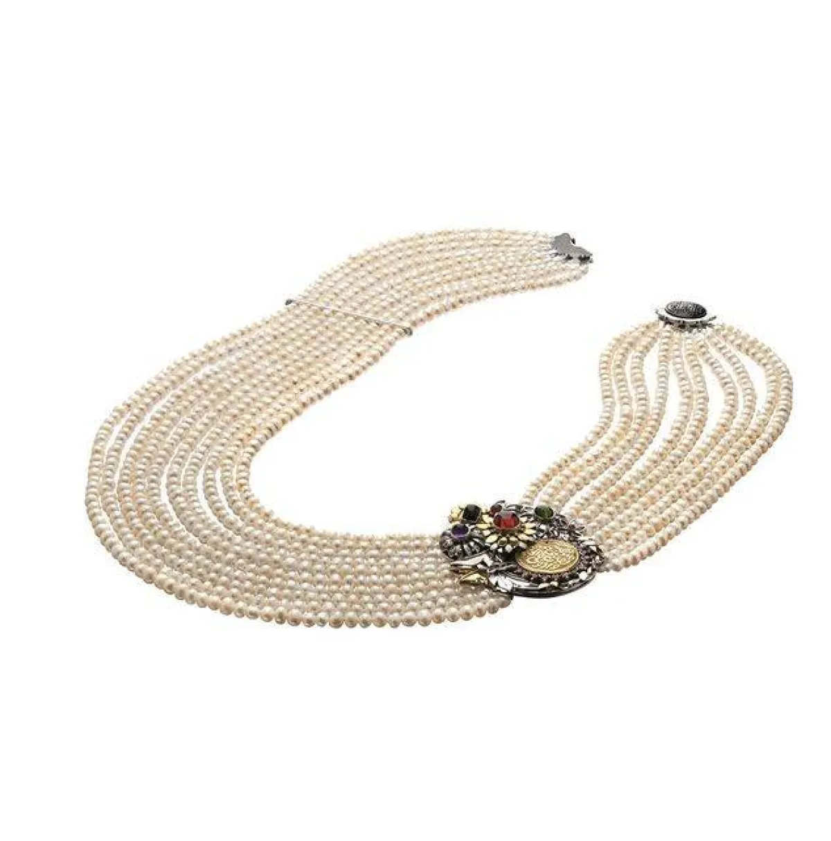 قلادة مرصعة باللؤلؤ من عزة فهمي Azza Fahmy