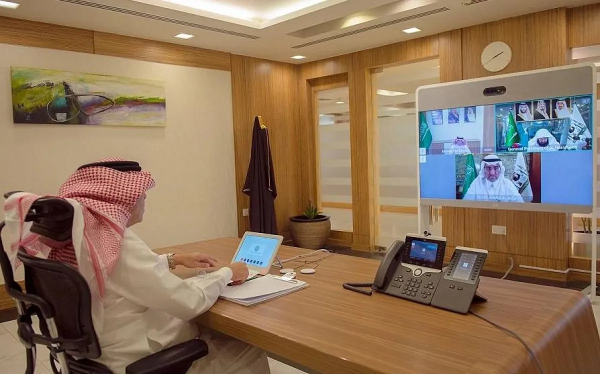 خلال اللقاء الإعلامي. الصورة من "واس"