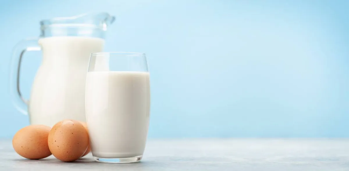 صورة للبيض والحليب