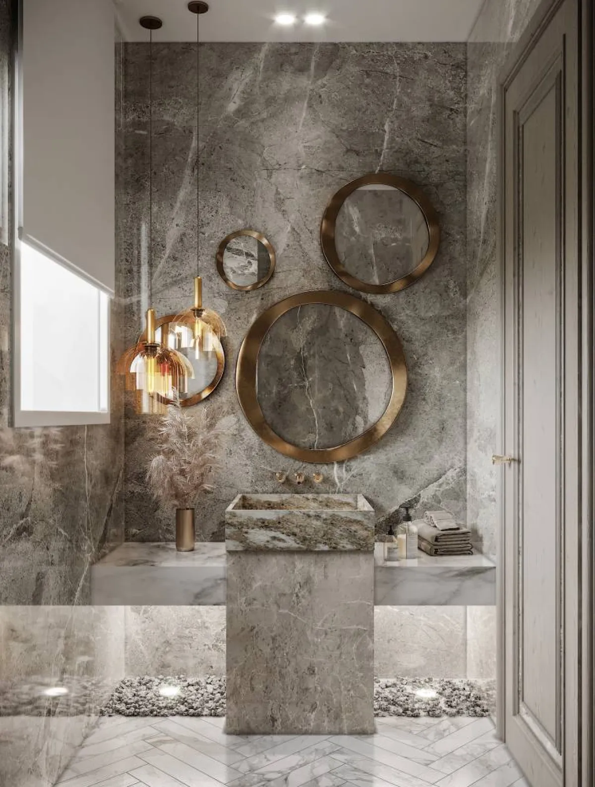 حوض الغسل الحديث يُصمّم من الرخام