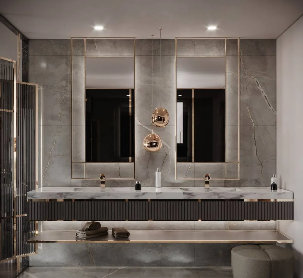 مواد وألوان الحمّامات الفخمة