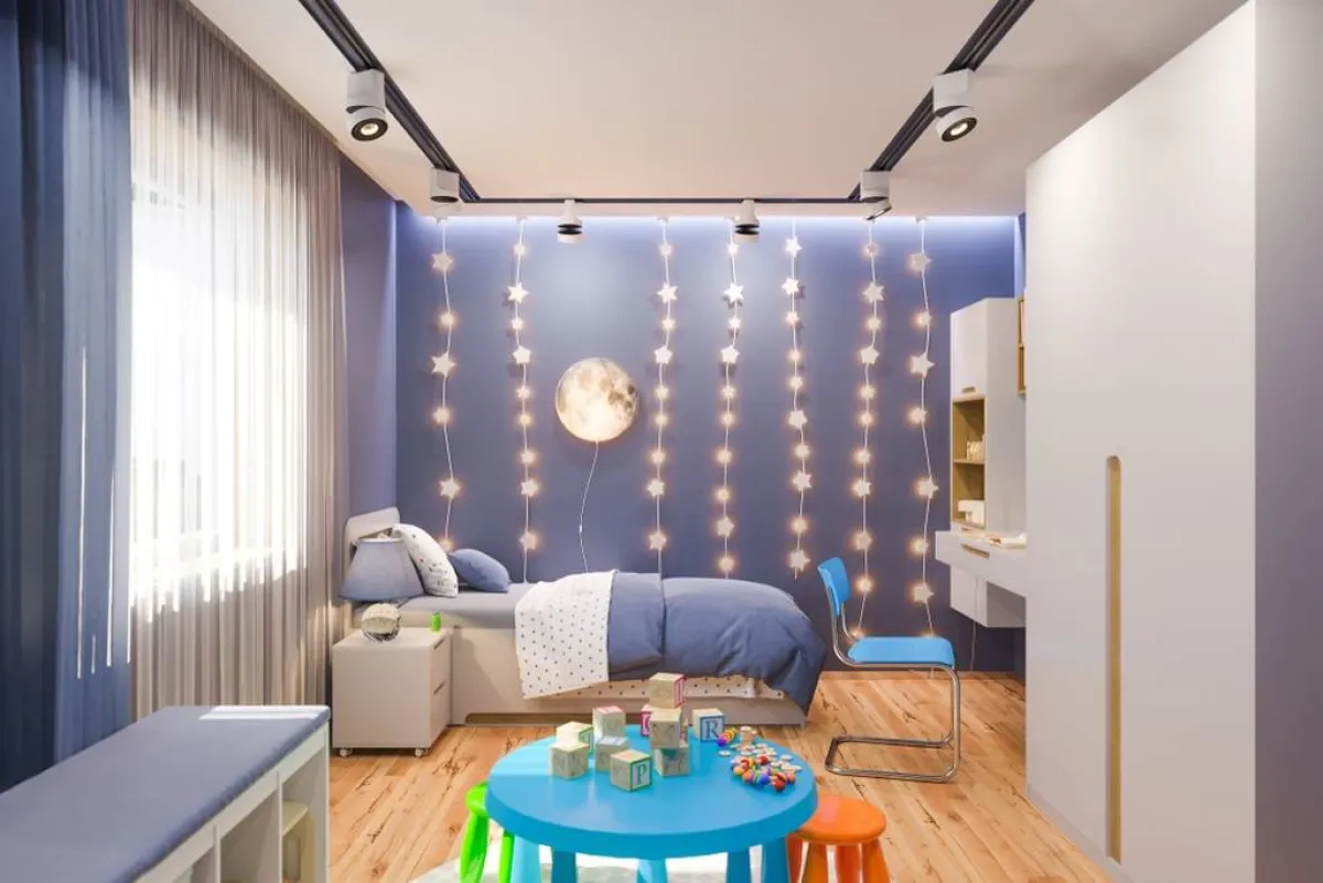 أضواء في غرفة نوم الطفل، استقبالًا لشهر رمضان المبارك