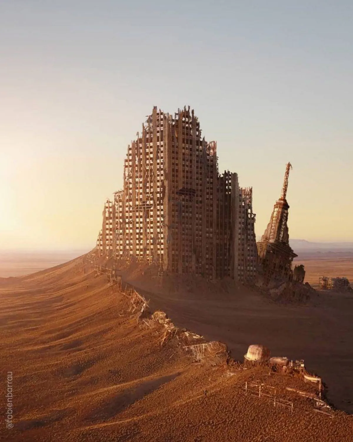 صورة مبنى إمباير حوله الرمال