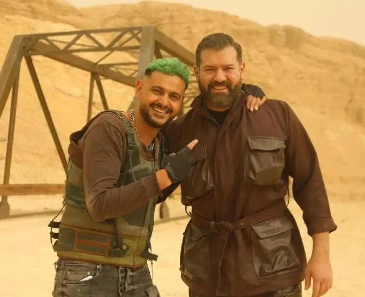 عمرو يوسف ورامز جلال في كواليس " رامز موفي ستار" - صورة من صفحة الفنان رامز جلال على موقع " انستغرام"