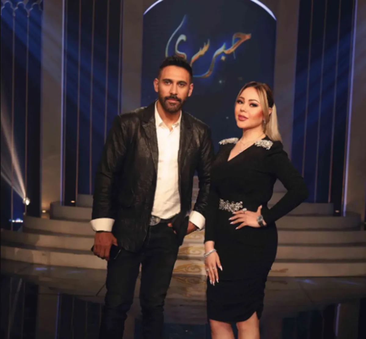 عمرو مصطفى وأسما إبراهيم في برنامج حبر سري - الصورة من حساب أسما على انستغرام