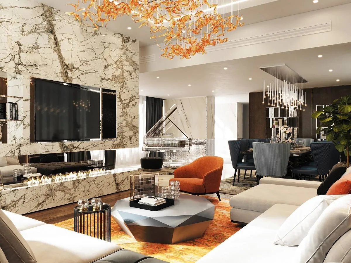 لا يُنصح  بتوظيف اللون البرتقالي في الأسقف