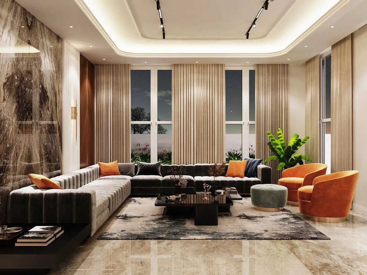 البرتقالي في الديكورات العصرية