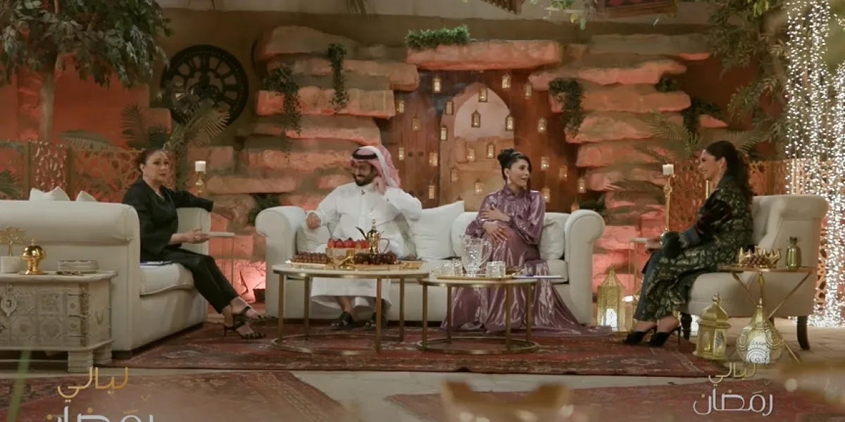 شيرين خلال استضافتها في برنامج ليالي رمضان مع إلهام علي وخالد صقر - الصورة من حساب mbc على يوتيوب