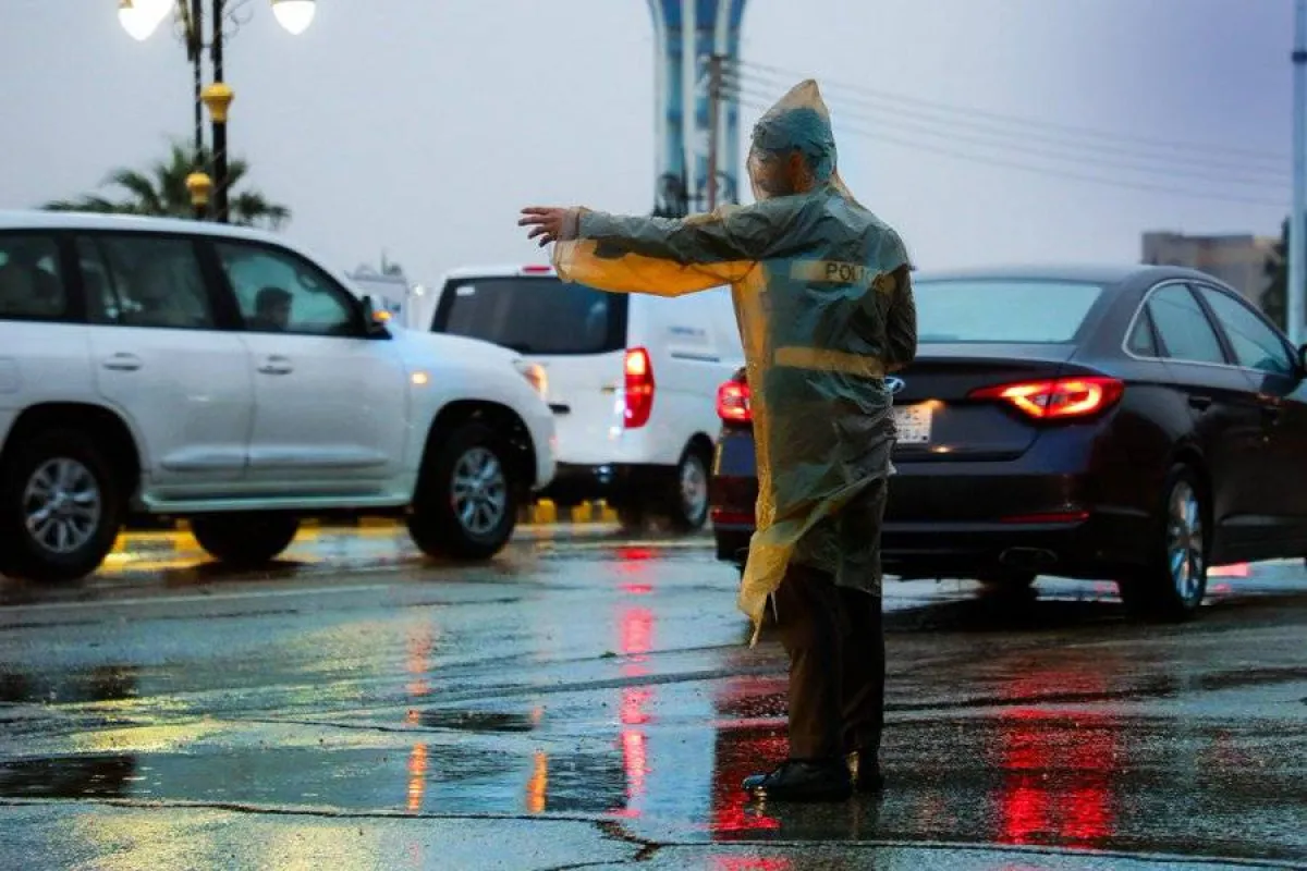 هطول أمطار غزيرة في عرعر - الصورة من حساب إمارة منطقة الحدود الشمالية