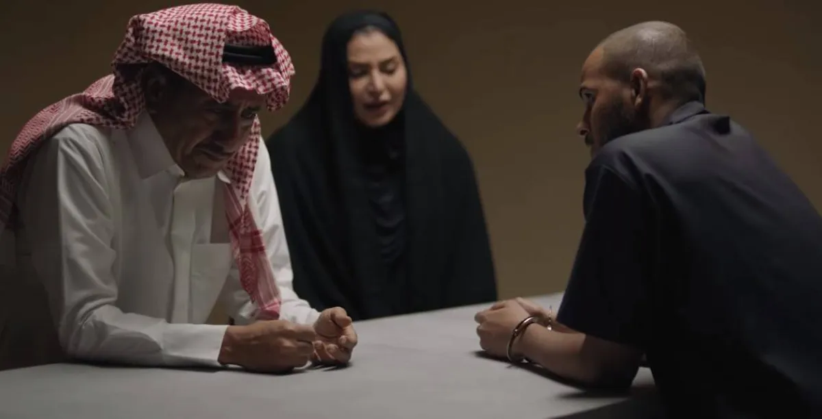 مشهد بين ناصر القصبي ونجله " سامي " في مسلسل " العاصوف3" - لقطة شاشة mbc1