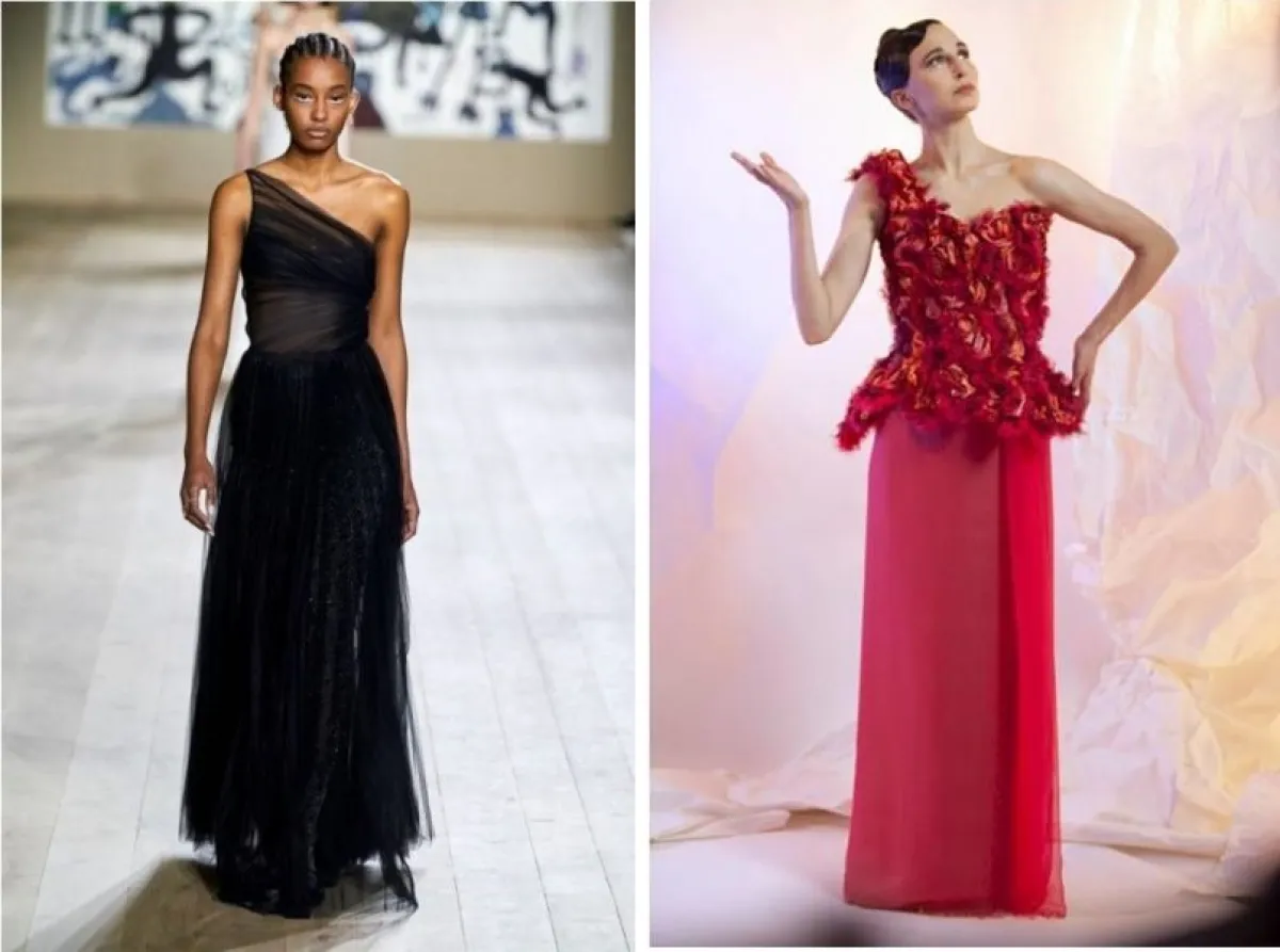 موديلات فساتين سهرة كتف واحدة ربيع 2022