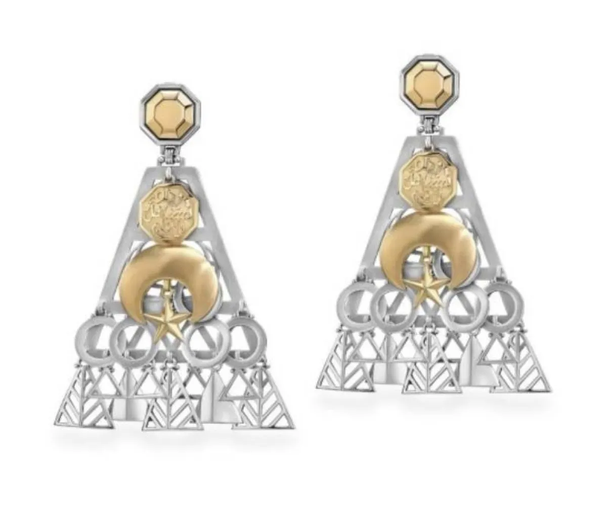 اقراط من الفضة والذهب