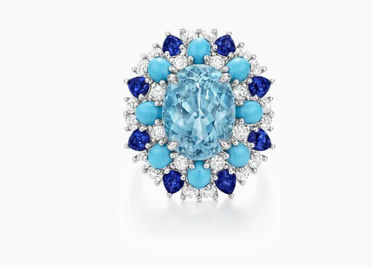 خاتم مزخرف بالخرز من هاري وينستون Harry Winston