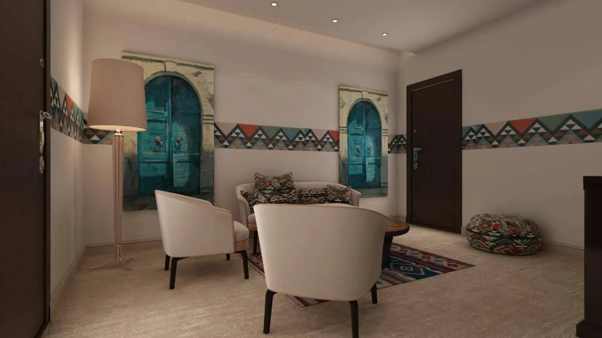 فن الخيامية في ديكورات المنزل يرمز إلى رمضان 