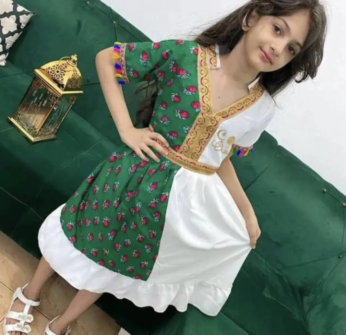 فستان شالكي مطرز