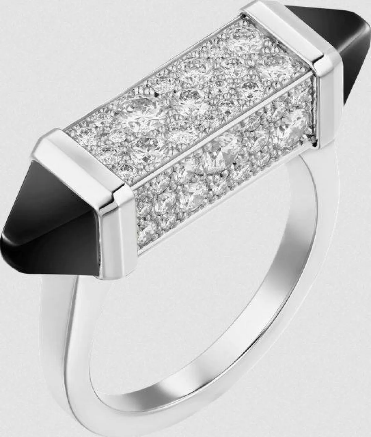 خاتم ذهب أبيض مرصع بالأونيكس من كارتييه Cartier