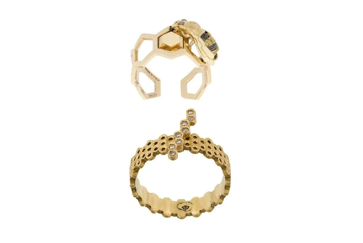 موديلات خواتم نسائية على شكل خلية نحل