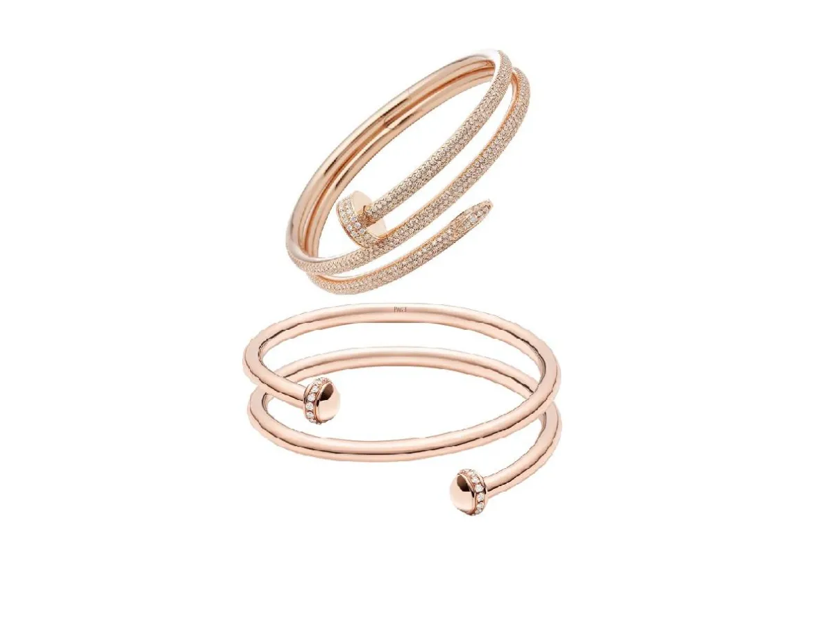 أساور ذهب مفتوحة مرصعة بالألماس لإطلالة جذابة لعروس 2022