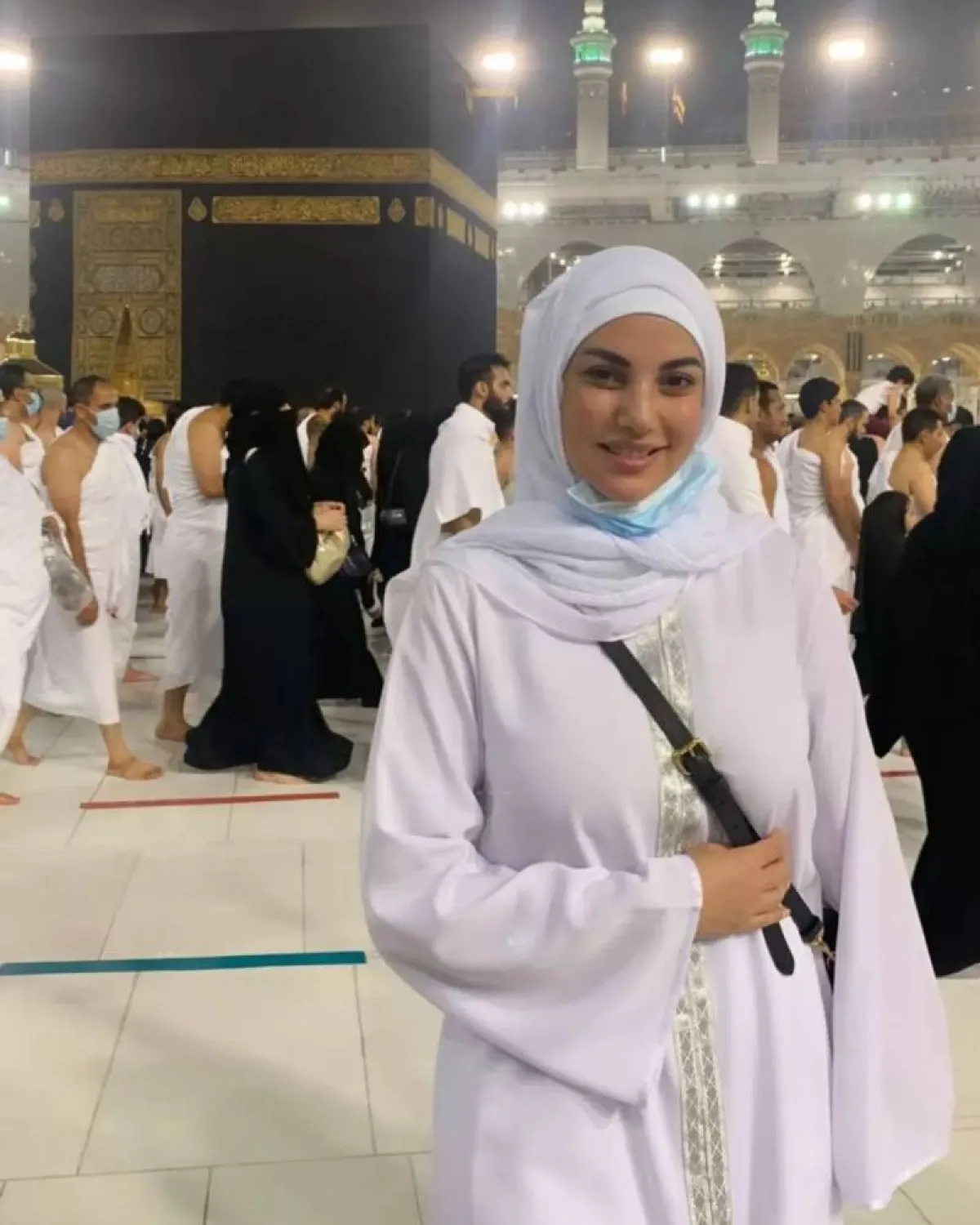 درة بملابس الإحرام - الصورة من حسابها على إنستجرام