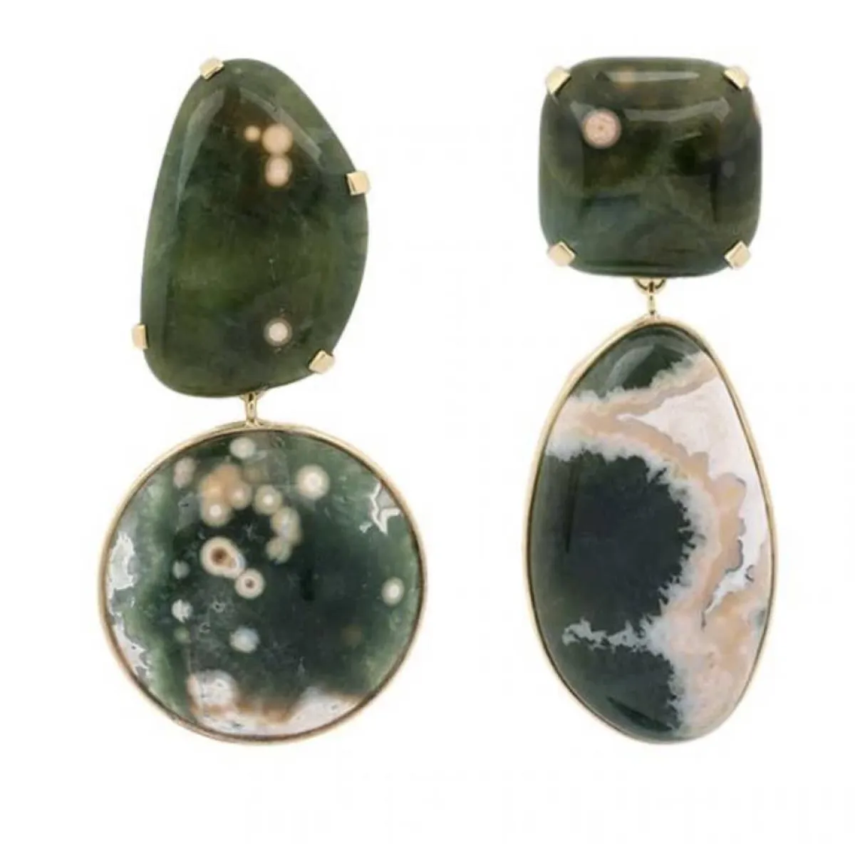 اقراط حجر اليشم الطويلة