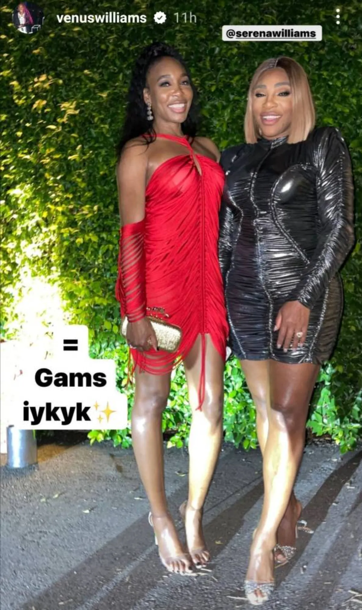 فينوس وسيرينا ويليامز- الصورة من قصص إنستغرام الخاص بفينوس ويليامز