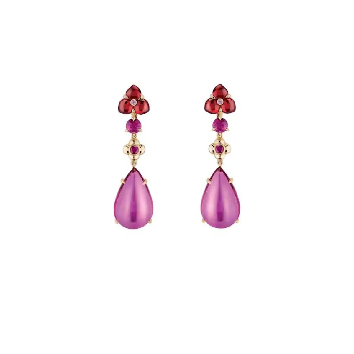 أقراط BOUCLES D'OREILLES HORTENSIA AUBE ROSÉE من شوميه Chaumet  