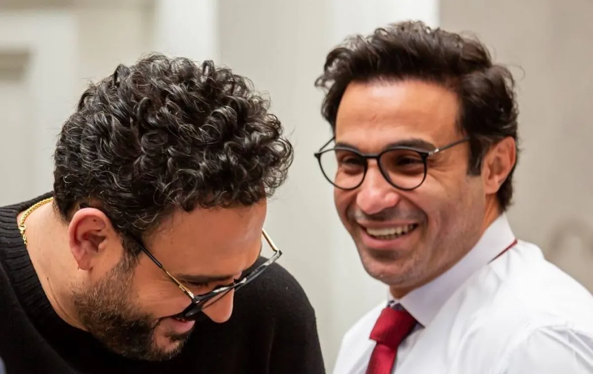 الفنان أكرم حسني  وأحمد فهمي - صورة من حساب الفنان أكرم حسني على " انستغرام"