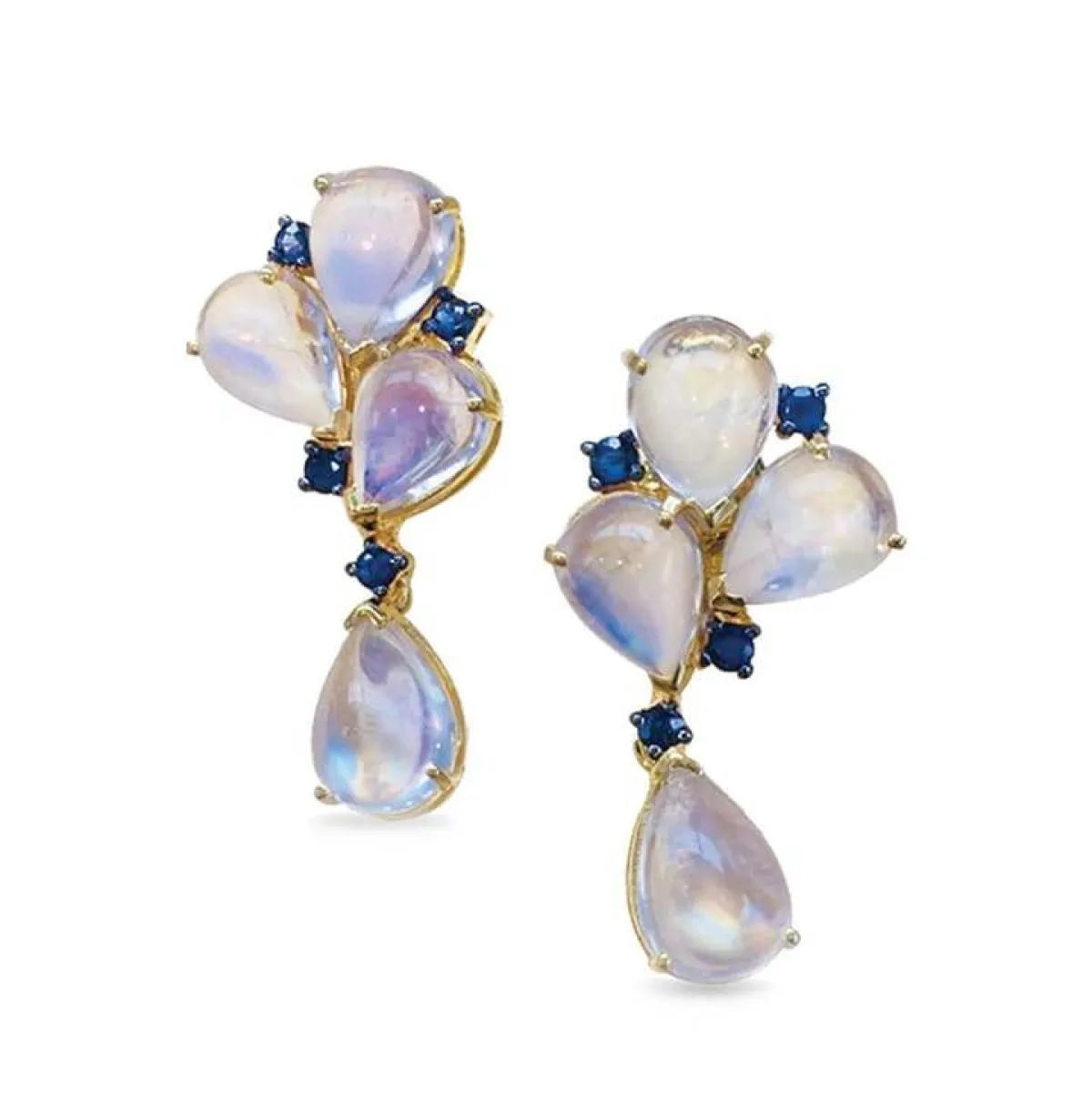 أقراط بحجر القمر الأزرق من Tresor