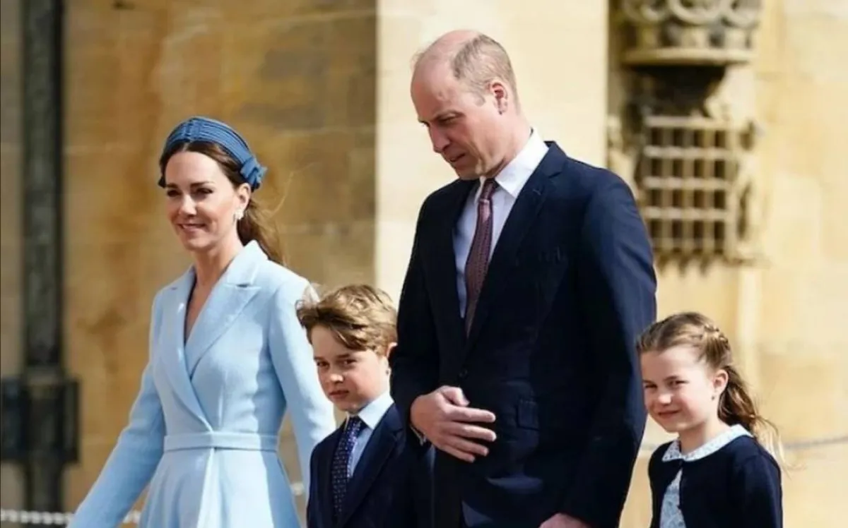 الأمير ويليام وكيت ميدلتون مع أبنائهما في قداس يوم الفصح- الصورة من حساب Europe Royals على إنستغرام