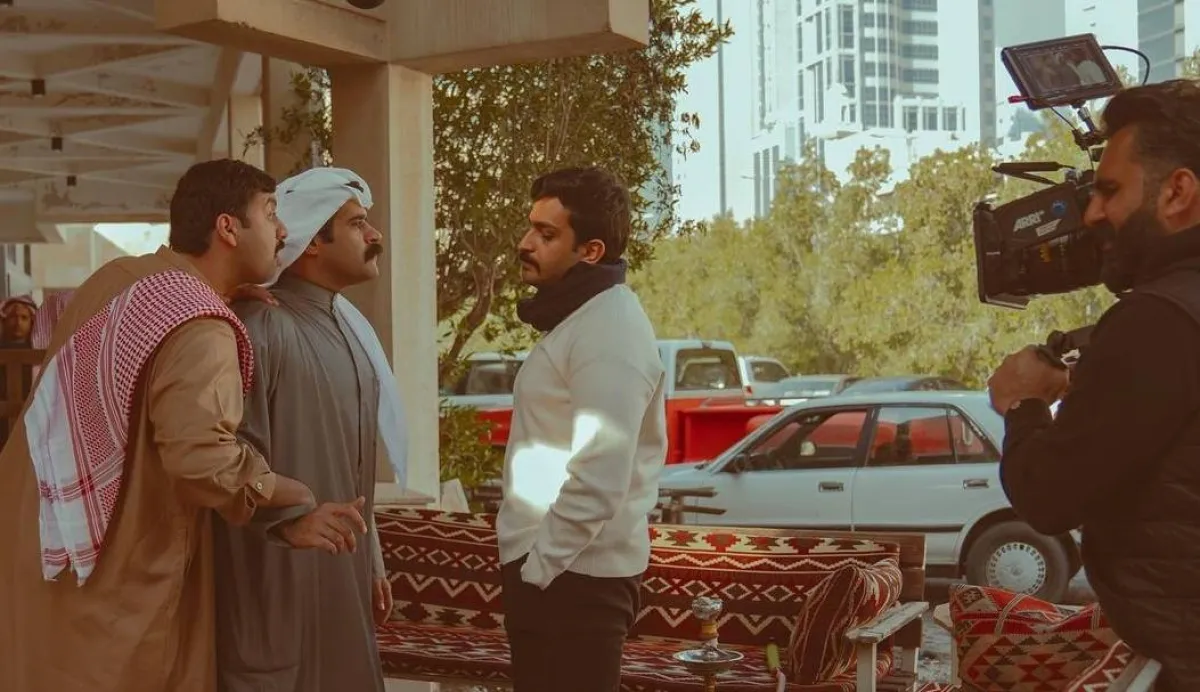 كواليس مسلسل  " عائلة عبد الحميد حافظ " - صورة من صفحة الفنان ماجد الجسمي على موقع " انستغرام"