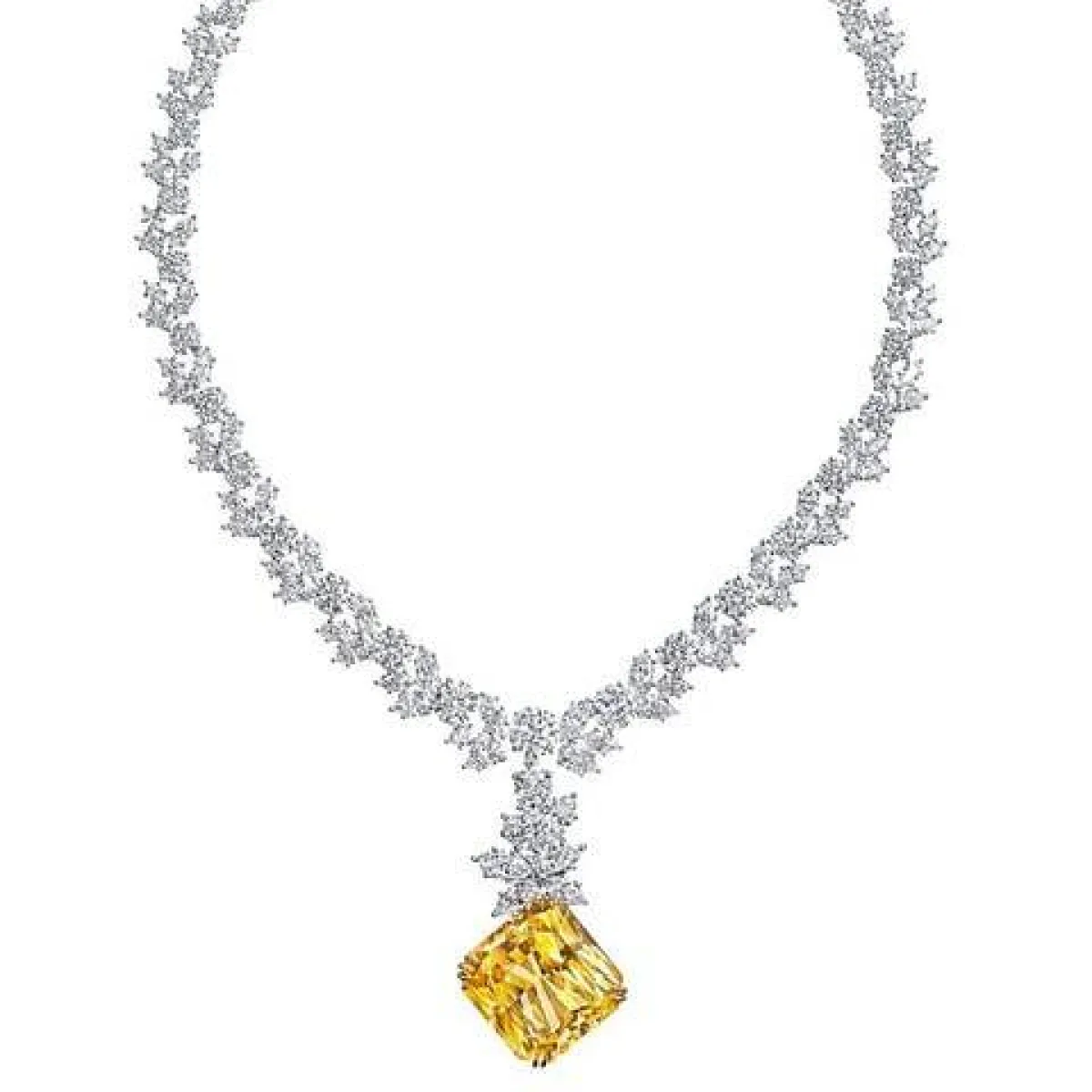 قلادة ياقوت أصفر من هاري وينستون Harry Winston-الصورة من الحساب الرسمي لدار المجوهرات